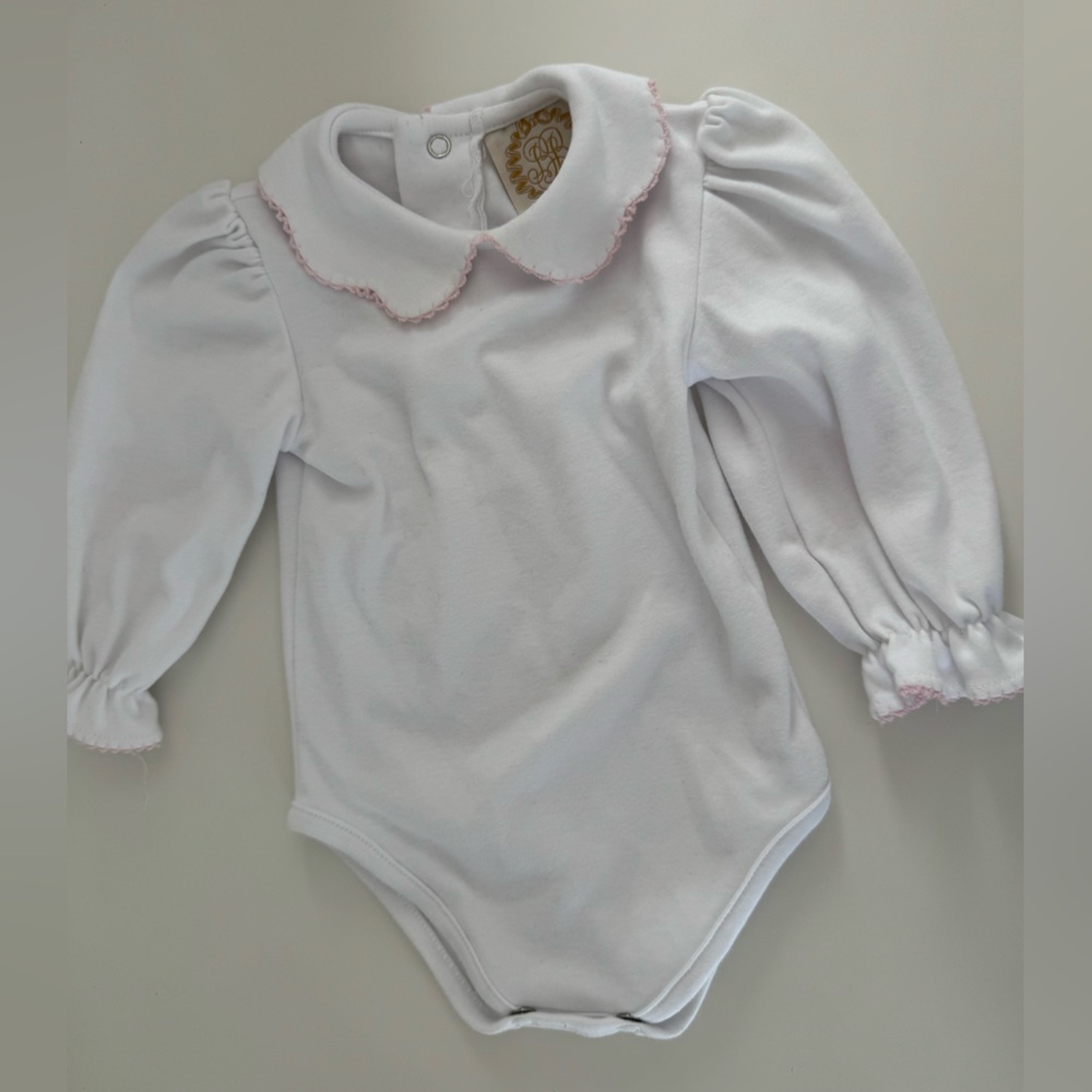 The Beaufort Bonnet Company White One-Piece with Pink Trim